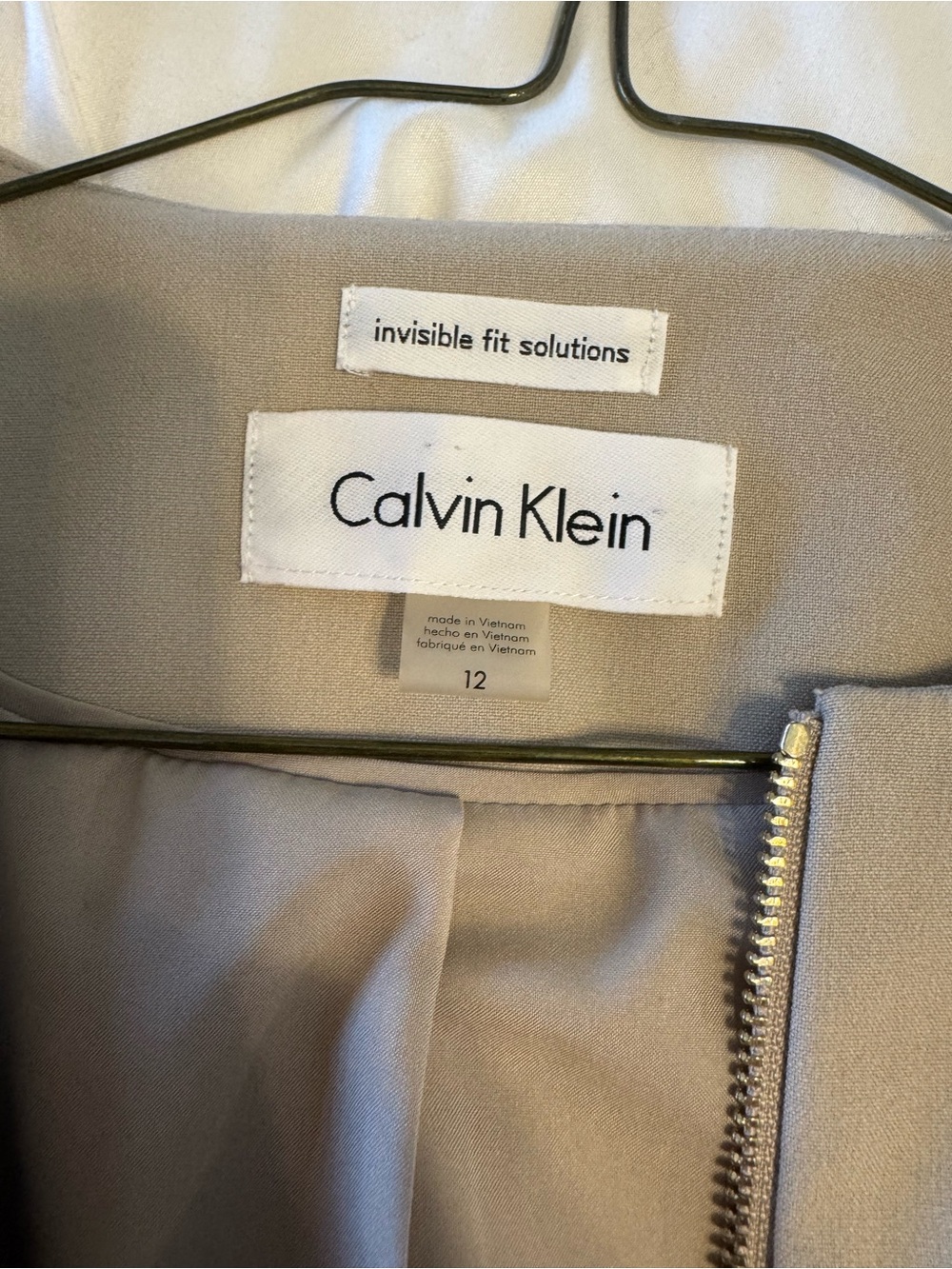 Calvin Klein Women's Light Beige Zip-Front Blazer - Picture 2 of 4